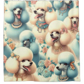  naadloze poedelillustratie douchegordijn (Voorkant)