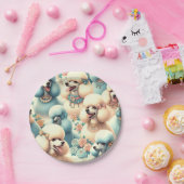 naadloze poedelillustratie papieren bordje (Feest)