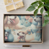 naadloze poedelillustratie tissuepapier (Geschenk)