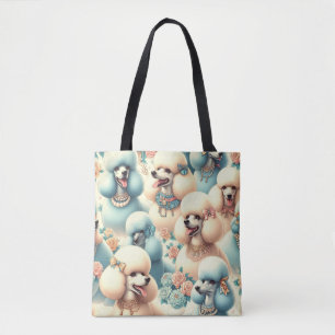 naadloze poedelillustratie tote bag