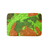 Naadloze pointillisme handbeschilderde cirkels ron badmat (Voorkant)