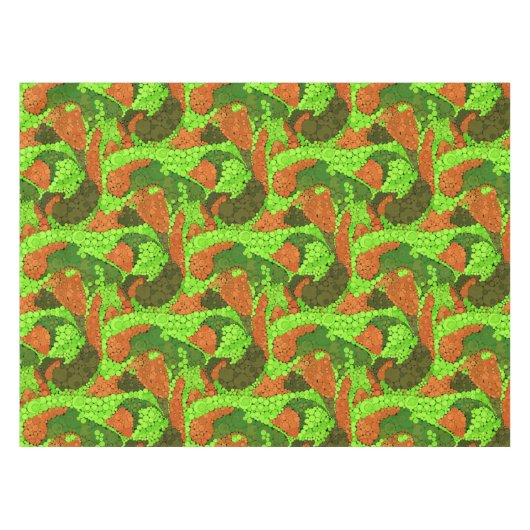 Naadloze pointillisme handbeschilderde cirkels ron tafelkleed (Voorkant (Horizontaal))