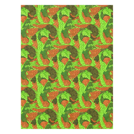 Naadloze pointillisme handbeschilderde cirkels ron tafelkleed (Voorkant)