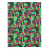 Naadloze pointillisme handbeschilderde cirkels ron tafelkleed (Voorkant)