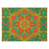 Naadloze pointillisme handbeschilderde cirkels ron tafelkleed (Voorkant (Horizontaal))