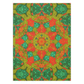 Naadloze pointillisme handbeschilderde cirkels ron tafelkleed (Voorkant)