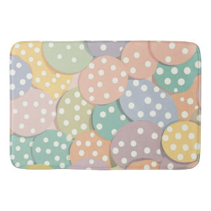 Naadloze Polka Dot Patroon in Pastel Kleuren Badmat