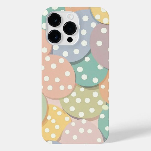 Naadloze Polka Dot Patroon in Pastel Kleuren iPhone Hoesje (Achterkant)