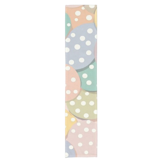 Naadloze Polka Dot Patroon in Pastel Kleuren Korte Tafelloper (Voorkant)