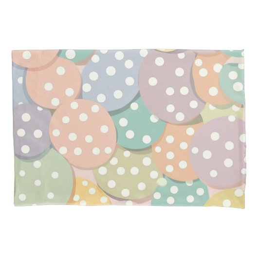 Naadloze Polka Dot Patroon in Pastel Kleuren Kussensloop (Voorkant)
