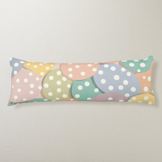 Naadloze Polka Dot Patroon in Pastel Kleuren Lichaamskussen (Voorkant)