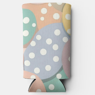 Naadloze Polka Dot Patroon in Pastel Kleuren Seltzer Blikjeskoeler