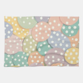 Naadloze Polka Dot Patroon in Pastel Kleuren Theedoek (Horizontaal)