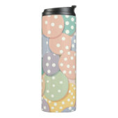 Naadloze Polka Dot Patroon in Pastel Kleuren Thermosbeker (Gedraaid links)
