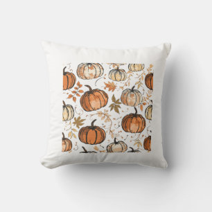 Naadloze Pompoen Herfst Patroon Ontwerp Kussen
