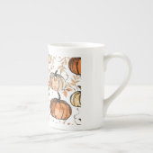 Naadloze Pompoen Patroon Herfst Ontwerp Porselein Kop (Rechts)