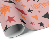 Naadloze pompoen, sterren en bladeren Halloween Wr Cadeaupapier (Rol Hoek)