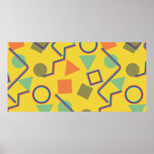 Naadloze Pop Art Pattern. Abstracte kleurige tekst Poster