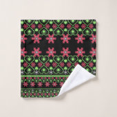 Naadloze prettige feestelijke sneeuwvlokken horen bad handdoek (Wasdoekje)