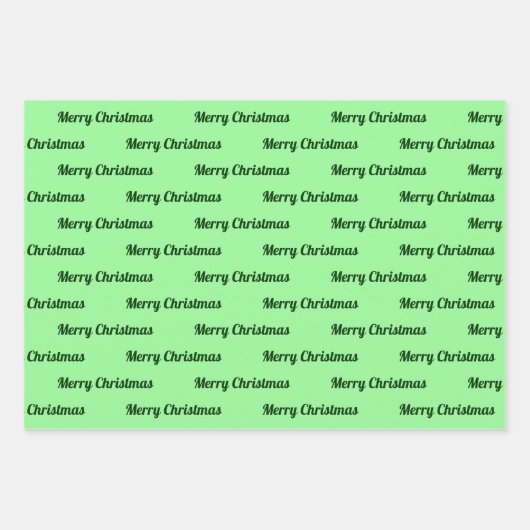 Naadloze prettige kerst Teksten over licht groen Inpakpapier Vel (Voorkant 3)