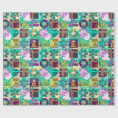 Naadloze prettige kerstsnowflake donkergroene colo cadeaupapier (Vlak)