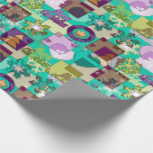 Naadloze prettige kerstsnowflake donkergroene colo cadeaupapier (Hoek)