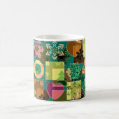 Naadloze prettige kerstsnowflake donkergroene colo koffiemok (Center)