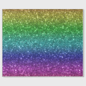 Naadloze regenboog Glitter-1 Cadeaupapier (Vlak)