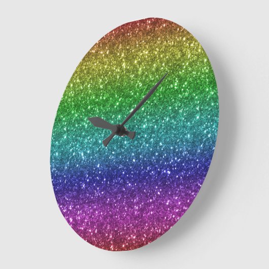 Naadloze regenboog Glitter-1 Grote Klok (Hoek)