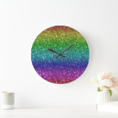Naadloze regenboog Glitter-1 Grote Klok (Huis)