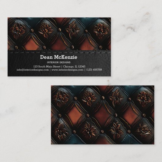 Naadloze  reliëf visitekaartje (Voorkant / Achterkant)