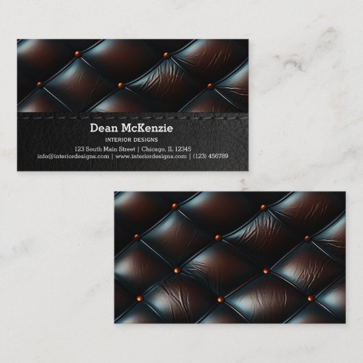 Naadloze  reliëf visitekaartje (Voorkant / Achterkant)