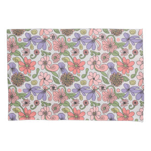 Naadloze Retro Bloemen Patroon Boho Kussensloop