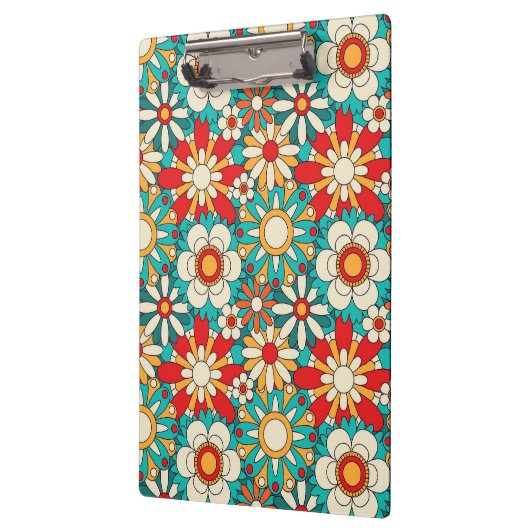 Naadloze Retro Bloemen Patroon.  decoratief Klembord (Links)