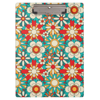 Naadloze Retro Bloemen Patroon.  decoratief Klembord