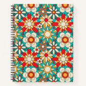 Naadloze Retro Bloemen Patroon.  decoratief Notitieboek (Voorkant)