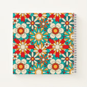Naadloze Retro Bloemen Patroon.  decoratief Notitieboek (Achterkant)