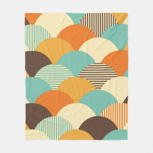 Naadloze retro geometrisch met kleurrijke lineaire fleece deken