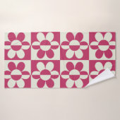 Naadloze retro groovy design met  daisy fl badhanddoek (Badhanddoek)