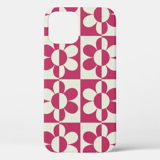 Naadloze retro groovy design met daisy fl Case-Mate iPhone case (Achterkant)