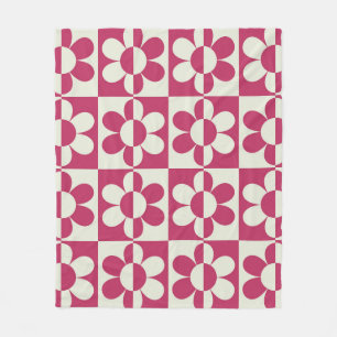 Naadloze retro groovy design met daisy fl fleece deken