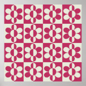 Naadloze retro groovy design met daisy fl poster (Voorkant)