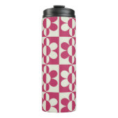 Naadloze retro groovy design met daisy fl thermosbeker (Voorkant)