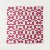 Naadloze retro groovy design met daisy fl wandkleed (Voorkant (horizontaal))