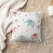 Naadloze retro-olifant kinder patroon achtergrond kussen (Deken)