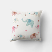 Naadloze retro-olifant kinder patroon achtergrond kussen (Achterkant)