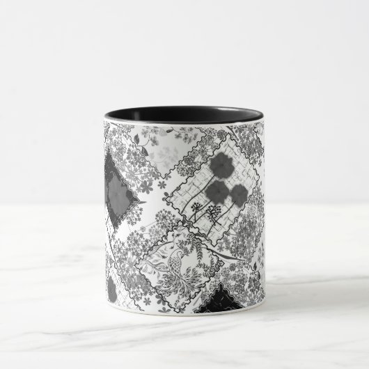 Naadloze retro  patchwork-papavers mok (Midden)