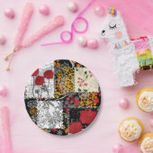 Naadloze retro  patchwork-papavers papieren bordje (Feest)