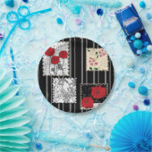 Naadloze retro  patchwork-papavers papieren bordje (Feest)