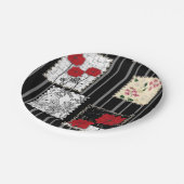 Naadloze retro  patchwork-papavers papieren bordje (Gekanteld)